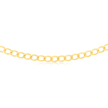 9ct Yellow Gold 150 Gauge Open Curb 45cm Chain