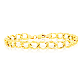 9ct Yellow Gold 150 Gauge Open Curb 20cm Bracelet