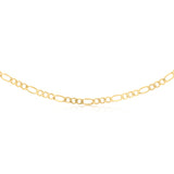 9ct Yellow Gold Diamond Cut 150 Gauge 1:3 Figaro 50cm Chain