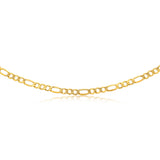 9ct Yellow Gold Diamond Cut 170 Gauge 1:3 Figaro 55cm Chain