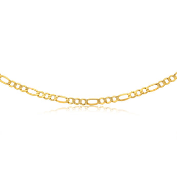 9ct Yellow Gold Diamond Cut 170 Gauge 1:3 Figaro 55cm Chain