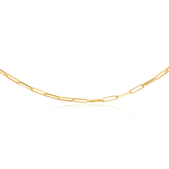 9ct Yellow Gold Paperclip 60cm Chain