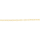 9ct Yellow Gold Textured Paperclip 19cm Bracelet