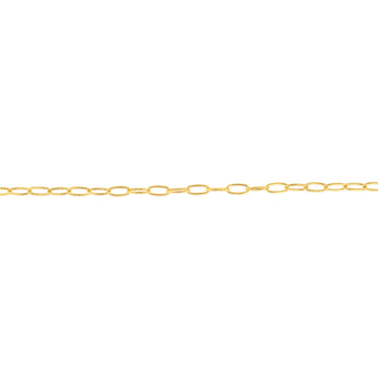9ct Yellow Gold Textured Paperclip 19cm Bracelet