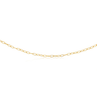 9ct Yellow Gold Textured Paperclip 50cm Chain