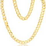 9ct Yellow Gold Diamond Cut Concave Curb 270 Gauge 55cm Chain