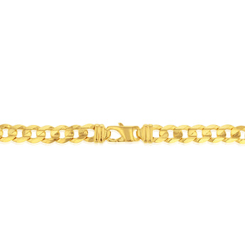 9ct Yellow Gold Diamond Cut Concave Curb 270 Gauge 55cm Chain