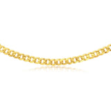 9ct Yellow Gold Diamond Cut Concave Curb 270 Gauge 60cm Chain