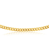 9ct Yellow Gold Diamond Cut Concave Curb 270 Gauge 60cm Chain