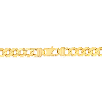 9ct Yellow Gold Diamond Cut Concave Curb 270 Gauge 60cm Chain