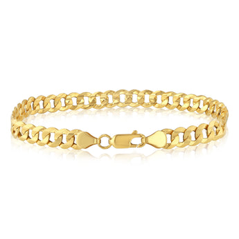 9ct Yellow Gold Flat Curb 160 Gauge 21cm Bracelet
