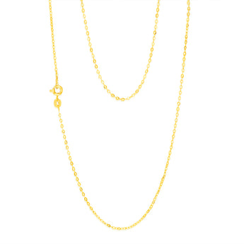 9ct Yellow Gold Fine Trace 35 Gauge 50cm Chain