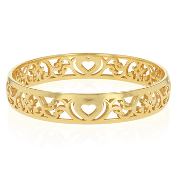 9ct Yellow Gold Cut Out Pattern 65mm Bangle