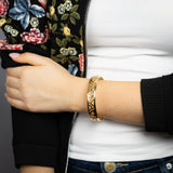 9ct Yellow Gold Cut Out Pattern 65mm Bangle