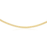 9ct Yellow Gold Fancy Double Curb 100 Gauge 50cm Chain