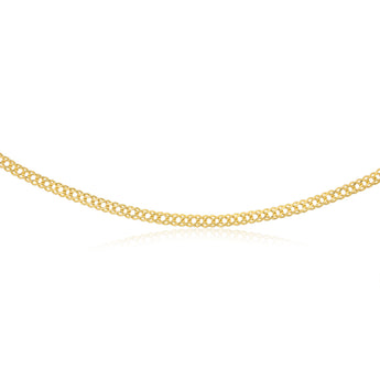 9ct Yellow Gold Fancy Double Curb 100 Gauge 50cm Chain