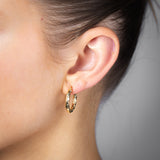9ct Yellow Gold Patterned Hoop Earrings