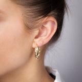 9ct Yellow Gold Polished Twisted Double Hoop Earrings