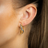 9ct Yellow And White Gold Two Tone Multi Strand Twisted Hoop Earrings