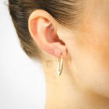 9ct Yellow Gold Diamond Cut Patterned Hoop Earrings