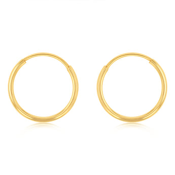 9ct Yellow Gold Fancy 10mm Sleeper Earrings