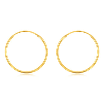 9ct Yellow Gold Fancy 16mm Sleeper Earrings