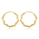 9ct Yellow Gold Twisted Pattern 10mm (External) Sleeper Earrings
