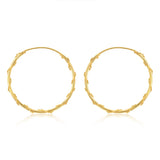 9ct Yellow Gold Twisted Pattern 20mm Sleeper Earrings