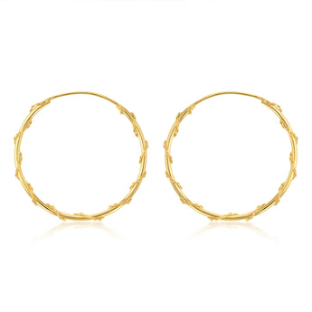 9ct Yellow Gold Twisted Pattern 20mm Sleeper Earrings