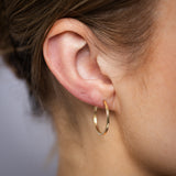 9ct Yellow Gold Plain 20mm Sleeper Earrings
