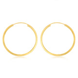 9ct Yellow Gold Plain 25mm Sleeper Earrings