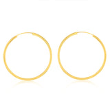 9ct Yellow Gold Plain 30mm Sleeper Earrings
