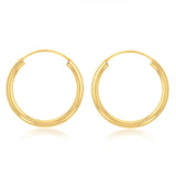 9ct Yellow Gold Fancy 14mm Sleeper Earrings