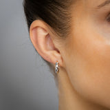 9ct Two Tone Gold Patterned Hoop Earrings