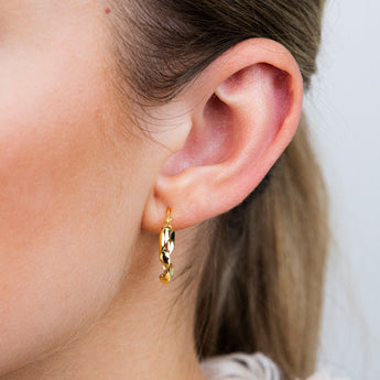 9ct Yellow Gold Twisted 15mm Hoop Earrings