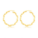 9ct Yellow Gold Twisted 25mm Hoop Earrings