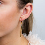 9ct Yellow Gold Twisted Bar Drop Earrings