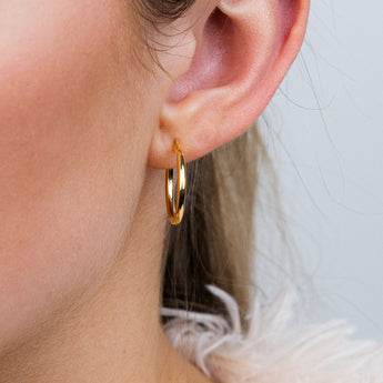 9ct Yellow Gold Polished 15mm Hoop Earrings