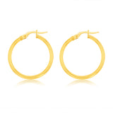 9ct Yellow Gold Polished 20mm Hoop Earrings