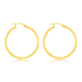 9ct Yellow Gold Polished 25mm Hoop Earrings