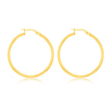 9ct Yellow Gold Polished 30mm Hoop Earrings