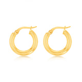 9ct Yellow Gold Polished 10mm Hoop Earrings