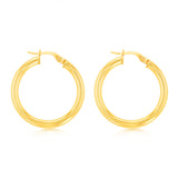 9ct Yellow Gold Polished 20mm Hoop Earrings