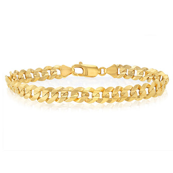 9ct Yellow Gold Flat Wire Concave 170 Gauge 21cm Bracelet