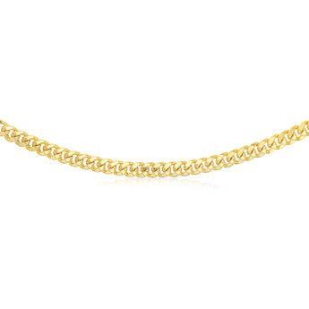 9ct Yellow Gold Superlight Hollow 250 Gauge Miami 55cm Chain