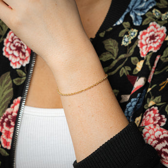 9ct Yellow Gold Hollow 42 Gauge Double Rope  19cm Bracelet