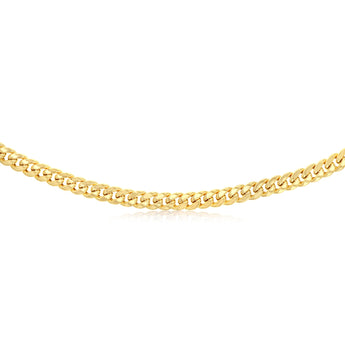 9ct Yellow Gold Superlight Hollow 250 Gauge Miami 60cm Chain