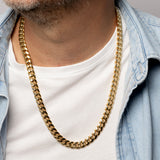 9ct Yellow Gold Superlight Hollow 250 Gauge Miami 60cm Chain