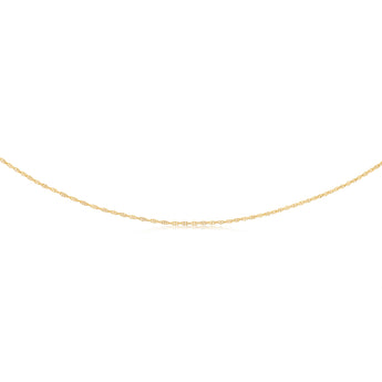 9ct Yellow Gold Hollow 42 Gauge Double Rope 55cm Chain