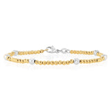 9ct Yellow And White Two-Tone Gold Fancy Beads Bracelet